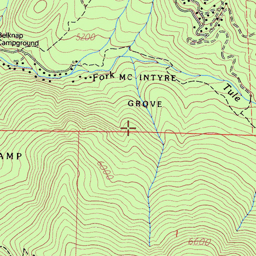 Topographic Map of McIntyre Grove, CA