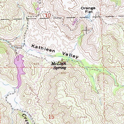 Topographic Map of McLain Spring, CA