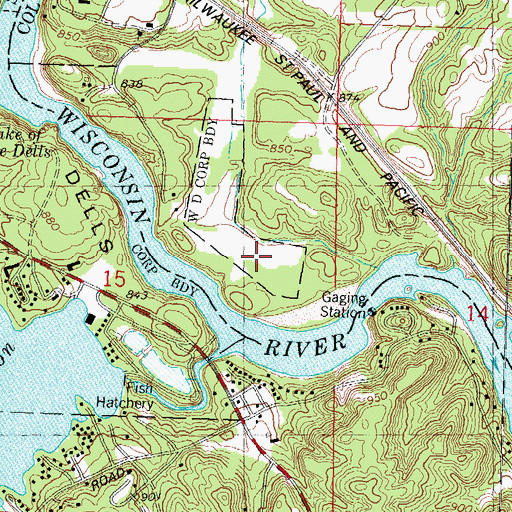 Topographic Map of Wisconsin Dells Wastewater Treatment Plant, WI