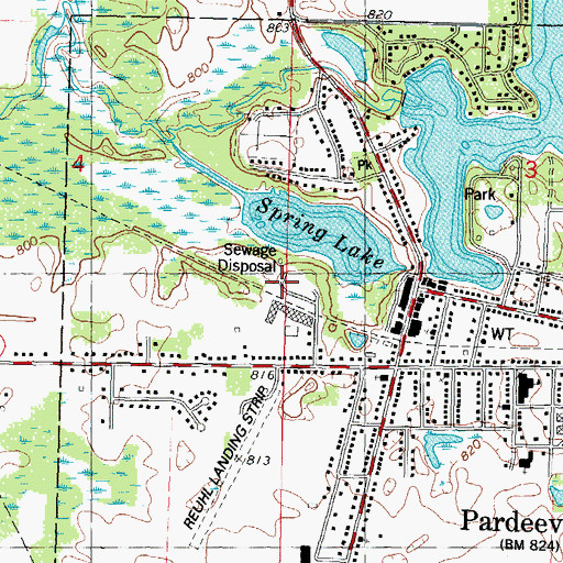 Topographic Map of Pardeeville Wastewater Treatment Facility, WI