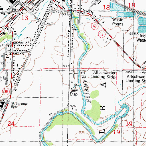 Topographic Map of Columbus Wastewater Treatment Plant, WI