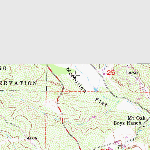 Topographic Map of McMullen Flat, CA