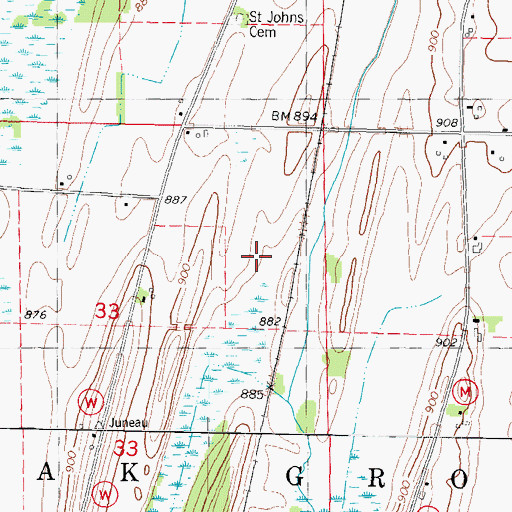 Topographic Map of Juneau Wastewater Treatment Plant, WI