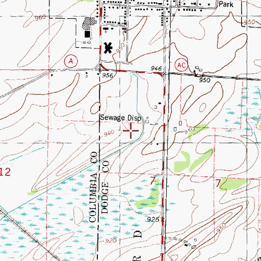 Topographic Map of Randolph Wastewater Treatment Facility, WI