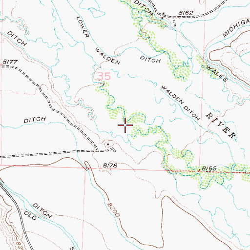 Topographic Map of Paul Ditch Number 1, CO