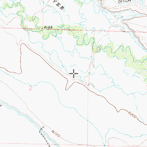 Topographic Map of Paul Ditch Number 2, CO