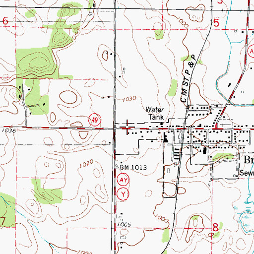 Topographic Map of Brownsville Post Office, WI