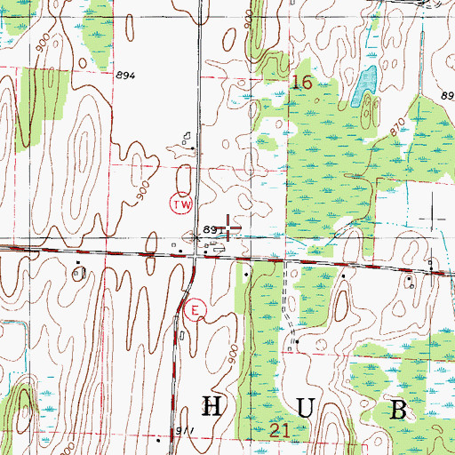 Topographic Map of Roskopf Farm, WI
