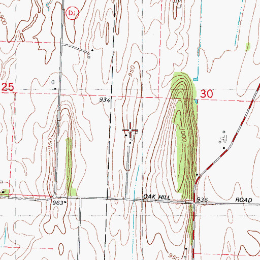 Topographic Map of Fairview Farms, WI