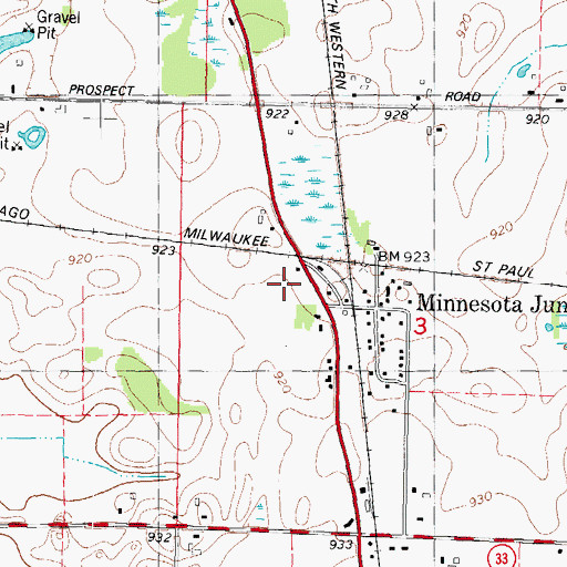 Topographic Map of Reichow Farm, WI