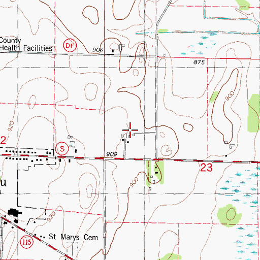 Topographic Map of Schwandt Holstein Farms, WI