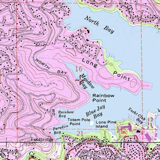 Topographic Map of Meadow Bay, CA