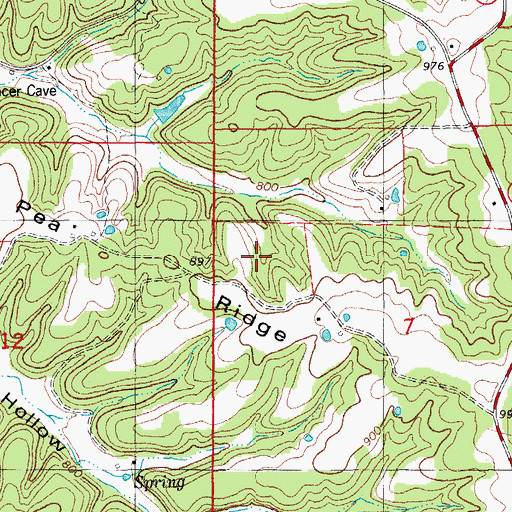 Topographic Map of Maxwell Cemetery, MO