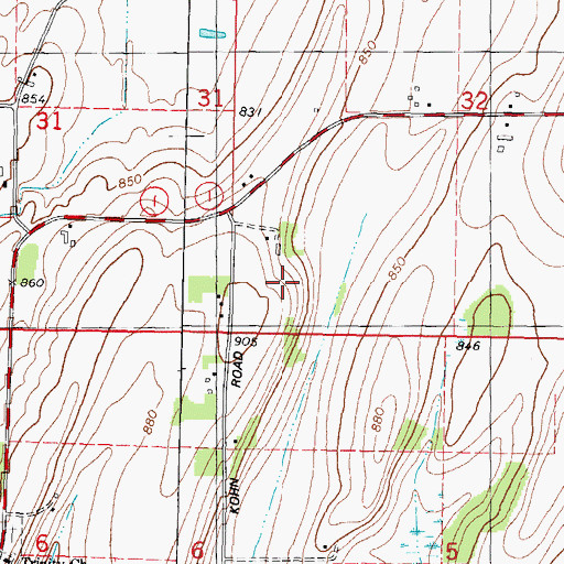 Topographic Map of F and D Farms, WI