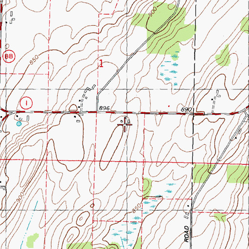 Topographic Map of Henken Farms, WI