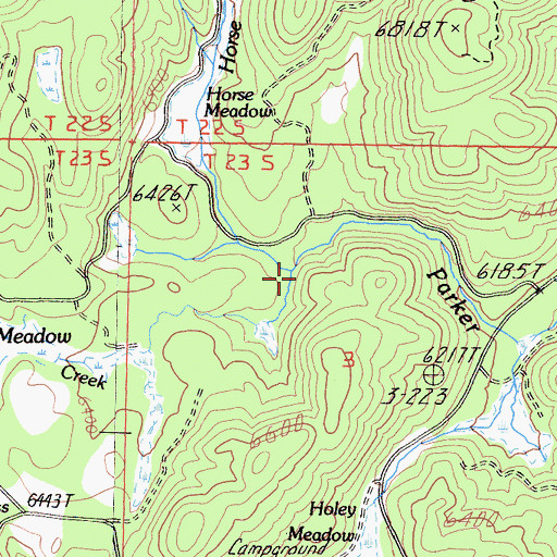 Topographic Map of Meadow Creek, CA