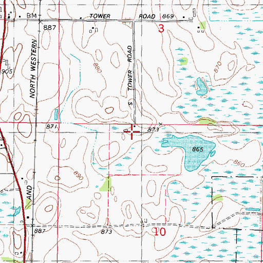 Topographic Map of Horicon Haven Farms, WI
