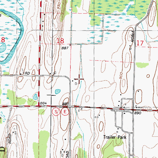 Topographic Map of Tomlu Farms, WI