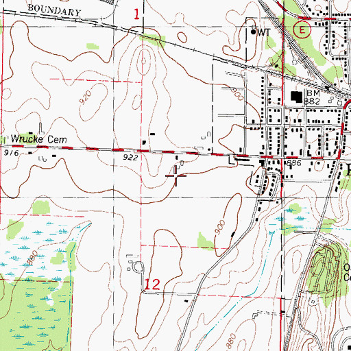Topographic Map of West Side Farm, WI