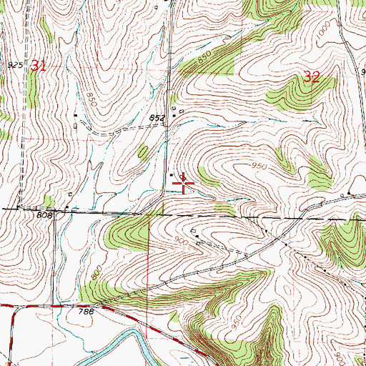 Topographic Map of Wellhausen Farms, WI