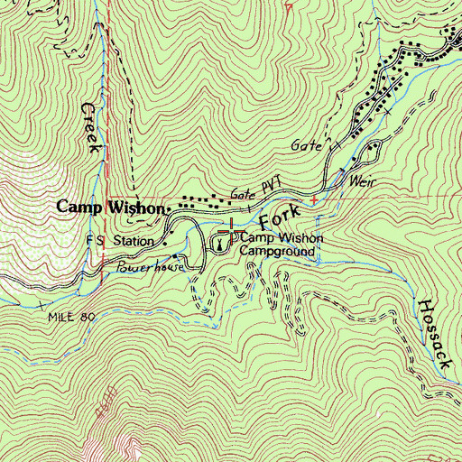 Topographic Map of Meadow Creek, CA
