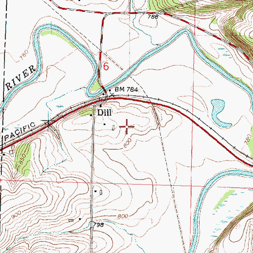 Topographic Map of Bottomland Farm, WI