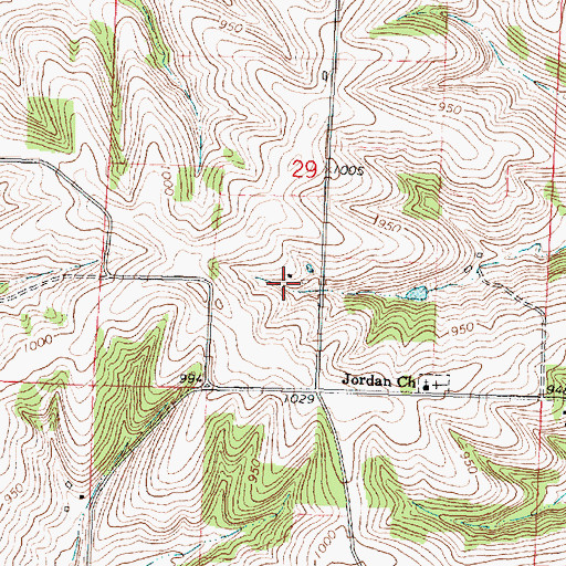 Topographic Map of Priebe Farms, WI