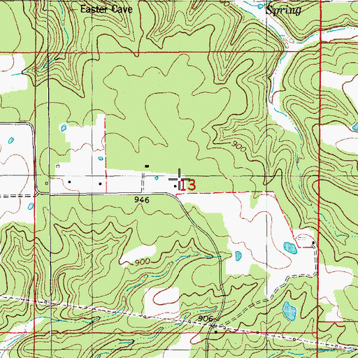 Topographic Map of Fet Cemetery, MO