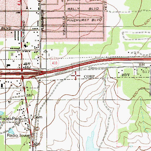 Topographic Map of Frank M. Tejada Academy, TX