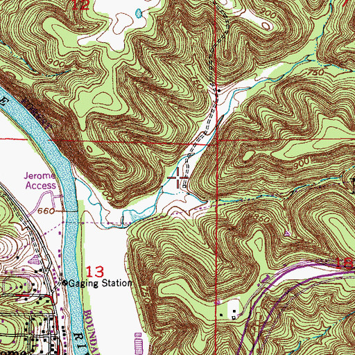 Topographic Map of Harrison Number 2 Cemetery, MO