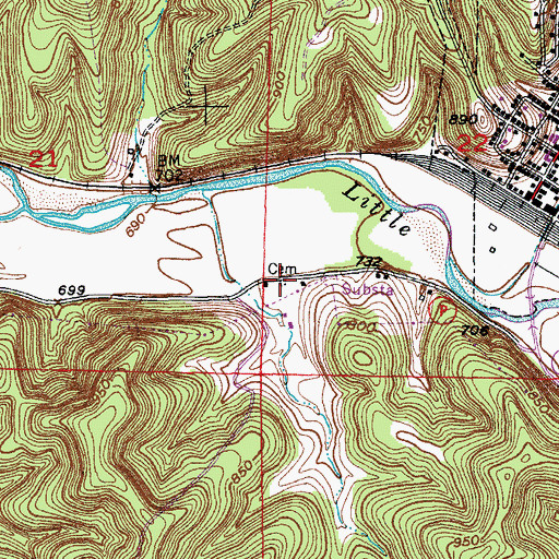 Topographic Map of Williams Cemetery, MO