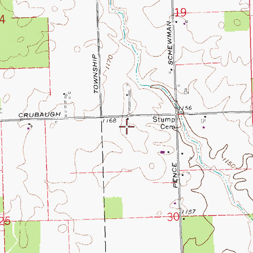Topographic Map of Barnes Farm, OH