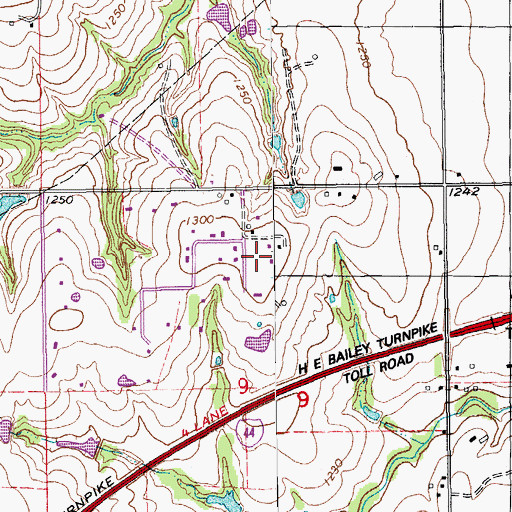 Topographic Map of Clopton Cemetery, OK