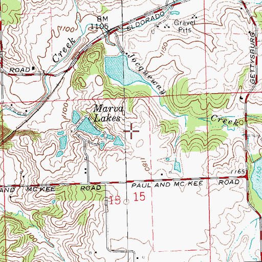 Topographic Map of M and M Farms, OH