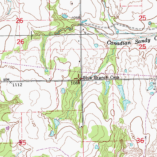 Topographic Map of Fort Family Cemetery, OK