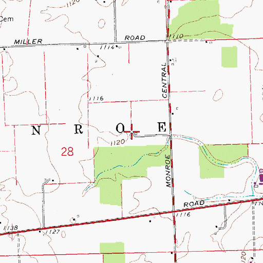 Topographic Map of Growing Acres Farm, OH