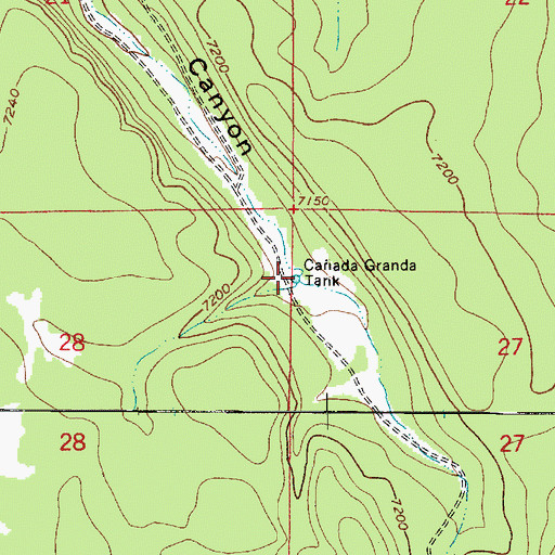 Topographic Map of Caada Granda Tank, AZ