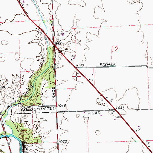 Topographic Map of Durham Farms, OH