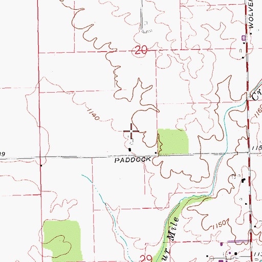 Topographic Map of Terrebonne Farms, OH