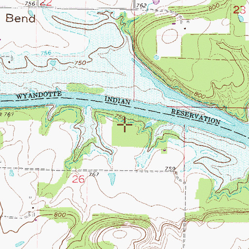 Topographic Map of Berry / Connor Cemetery, OK