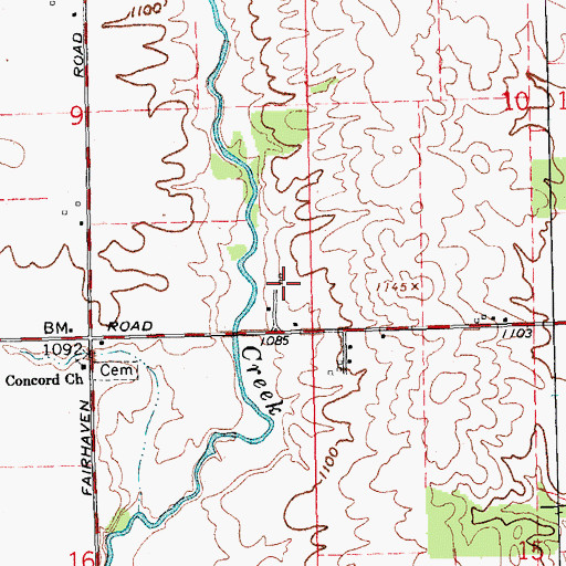 Topographic Map of Smith Farms, OH