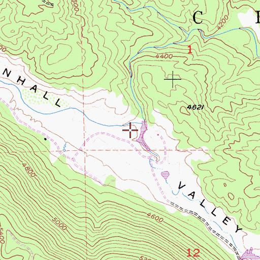 Topographic Map of Mendenhall Valley, CA