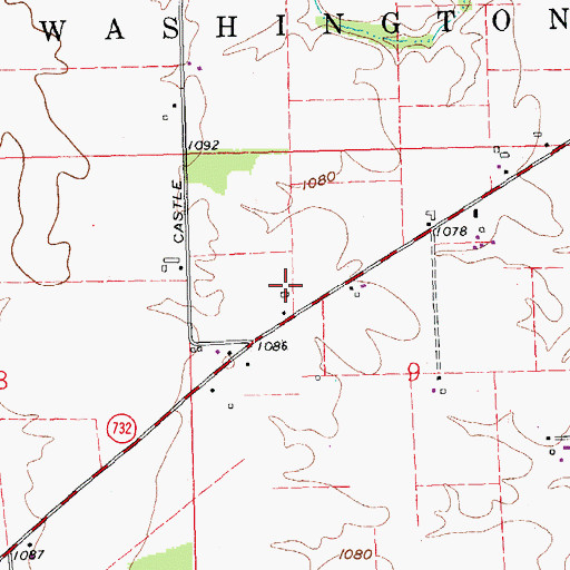 Topographic Map of Weadick Farm, OH