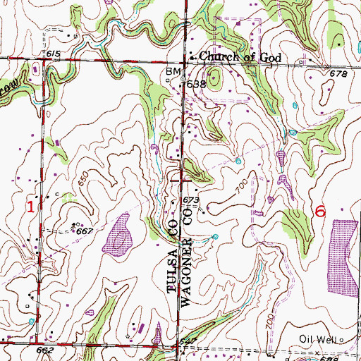 Topographic Map of Apueka Cemetery, OK