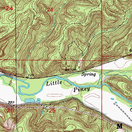 Topographic Map of Lula Yowell Cemetery, MO