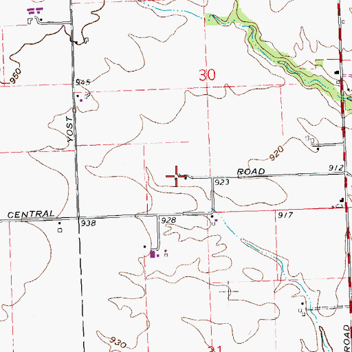 Topographic Map of La - Lyn Farms, OH