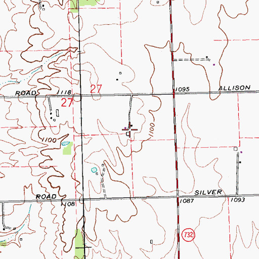 Topographic Map of Windy Hill Farms, OH