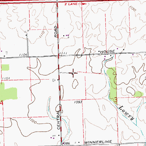 Topographic Map of Studebaker Farms, OH