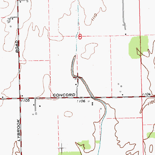 Topographic Map of Elleman Farms, OH