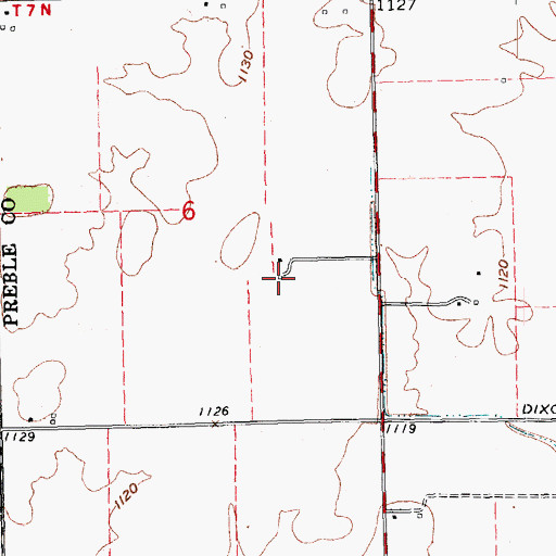 Topographic Map of Twin Acre Farms, OH